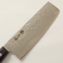 Japanese Nakiri knife - MIURA - Stainless Ginsan - Nashiji - Plywood handle - Size : 16.5cm