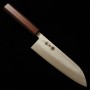 Japanese Santoku Knife - MIURA - Stainless VG10 - Hanagasumi - Oak wood handle - Size : 16.5cm