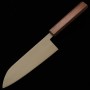 Japanese Santoku Knife - MIURA - Stainless VG10 - Hanagasumi - Oak wood handle - Size : 16.5cm