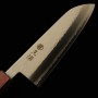 Japanese Santoku Knife - MIURA - Stainless VG10 - Hanagasumi - Oak wood handle - Size : 16.5cm