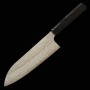 Japanese Santoku knife - NIGARA - Stainless VG XEOS - Damascus - Ebony wood handle - Size : 16.5cm