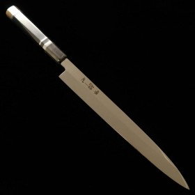 Japanese Yanagiba Knife - INOX Honyaki - Mirror Finish - Ebony wood Handle - size: 27cm