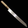 Japanese Kiritsuke Yanagiba knife - MIURA OBIDAMA - Stainless Ginsan - Magnolia wood handle - Left Handle - Size : 27cm