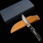 Japanese pocket knife - Mcusta - VG10 - Mika Irie Sport series - MC-0233DB - Sport300 - Black Micarta - Size: 65mm