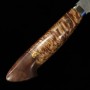 Couteau japonais kiritsuke nakiri - NIGARA - Migaki Tsuchime - manche personnalisé en érable SG2 - Taille : 18cm