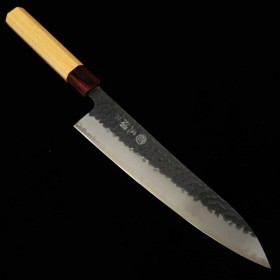Couteau japonais gyuto - MIURA - Aogami Super - Black Finish - Manche en zelkova - Taille : 21cm