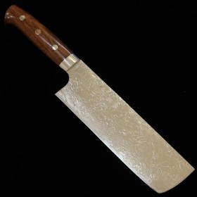 Couteau japonais nakiri TAKESHI SAJI - acier damas R2 finition diamant - bois de fer Taille:18cm