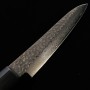 Faca japonesa petty SHIZU HAMONO Série GEN VG-10 black damascus Tam:13cm