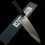 Japanese Deba Knife - MIURA - Blue carbon steel No.2 - Damascus - Rose wood handle - size: 15/16.5/18cm