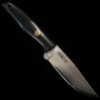 Japanese Knife - Outdoor Knife - NIGARA - VG XEOS - Damascus Finish - Black Plywood Handle - Size:8.5cm