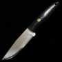 Japanese Knife - Outdoor Knife - NIGARA - VG XEOS - Damascus Finish - Black Plywood Handle - Size:8.5cm