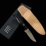 Japanese Knife - Outdoor Knife - NIGARA - VG XEOS - Damascus Finish - Black Plywood Handle - Size:8.5cm