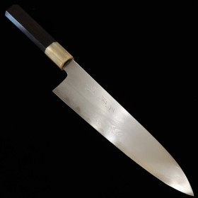 Japanese Chef knife Gyuto - MIURA - Obidama series - Nakagawa - Blue steel No.1 - Damascus - Ebony wood handle - Size : 21/24cm