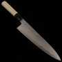 Japanese Chef knife Gyuto - SAKAI KIKUMORI - Uzu series - Blue steel No.1 - Damascus - Magnolia wood handle - Size : 21cm