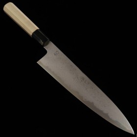 Japanese Chef knife Gyuto - SAKAI KIKUMORI - Uzu series - Blue steel No.1 - Damascus - Magnolia wood handle - Size : 21cm