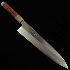 Japanese Single Bevel Chef Knife - MIURA Obidama Blue steel 2- Quince Handle - Size: 24cm
