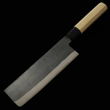 Japanese Nakiri knife - MIURA - Blue steel No.1 - Stainless crad - Kurouchi - Size : 16.5cm