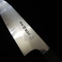 Japanese Chef Knife Gyuto - MIZUNO TANRENJO - Honyaki - Mirrored Finish - Engraved with a Dragon - Ebony handle - size: 24cm