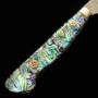 Japanese Petty knife - NIGARA - SG2 - Anmon Damascus Finish - Mother-of-Pearl Inlay handle - size: 15cm