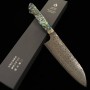 Japanese Santoku knife - NIGARA - SG2 - Anmon Damascus Finish - Mother-of-Pearl Inlay handle - size: 18cm