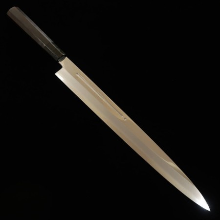 Japanese Yanagiba Knife - MIURA - Silver3 Chinagashi - Ebony Handle - MagnoliawoodSheath - size:33cm