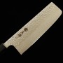 Japanese Nakiri Knife - MIURA - stainless 10A - Hammered Damascus Finish - Magnoliawood handle - size: 16.5cm