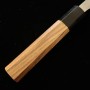 Japanese chef knife gyuto - HATSUKOKORO - SKD steel - Nashiji - Teak wood handle - size: 21cm