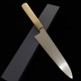 Japanese Chef Knife Gyuto - Miura Obidama - White carbon steel No.2 - Magnoliawood Handle - size:21cm