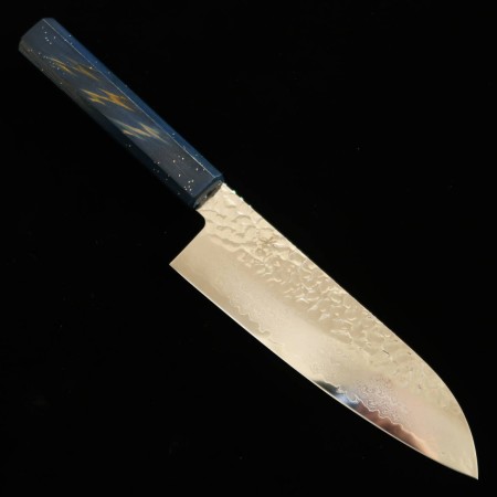 Japanese Santoku Knife - Sakai Takayuki - Saiseki series - VG10 - 33layer Damascus - Lacquered oak Handle - size: 17cm