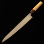 Japanese Slicer knife Sujihiki - MIURA - Semi stainless SLD - Nashiji - Zelkova wood handle - Size : 24cm