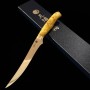 Japanese Filet Knife - Asurah knives × Miura Knives - Collaboration knife series - SUS420J2 ‐ Mirror Finish - Yellow - Size:15cm