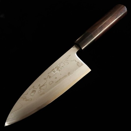 Japanese Deba Knife - Miura - Left handle - Damascus shirogami 2 - Size:15cm
