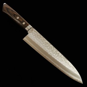 Japanese Chef knife Gyuto - MIURA - Kokuryu series - Stainless VG10 - Hammered - Damascus - Ash wood handle - Size : 18cm