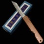 Japanese pocket knife - HIGONOKAMI - Blue carbon steel - Mizushibuki series - Pink - size: 7.2cm
