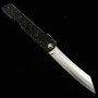 Japanese pocket knife - HIGONOKAMI - Blue carbon steel - Mizushibuki series - Black - size: 7.2cm