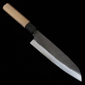 Japanese Santoku knife - MIURA - Blue steel No.2 - Kurouchi - Walnut wood handle - Size : 16.5cm