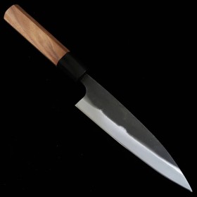 Japanese Ajikiri knife - MIURA - Blue steel No.2 - Kurouchi - Walnut wood handle - Size : 14.5cm