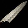 Japanese Petty knife - NIGARA - SG2 - Migaki Hammered Finish - Iron wood handle - size: 15cm