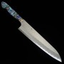 Japanese chef knife Gyuto - NIGARA - SG2 - Migaki Hammered Finish - Mother-of-Pearl Inlay handle - size: 24cm