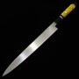 Japanese yanagiba knife - MIURA Obidama - VG10 - Mirrored - Stabilized wood handle - Yellow - Size:30cm