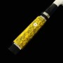 Japanese yanagiba knife - MIURA Obidama - VG10 - Mirrored - Stabilized wood handle - Yellow - Size:30cm