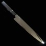 Japanese Sujihiki/Slicer Knife - SUISIN - IkedaYoshikazu - MizuHonyaki - White carbon 1 - Ebony handle - size: 24cm