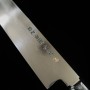 Japanese Sujihiki/Slicer Knife - SUISIN - IkedaYoshikazu - MizuHonyaki - White carbon 1 - Ebony handle - size: 27cm