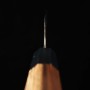 Japanese Santoku knife - HIDARI YORIMITSU - Blue carbon steel No.1 - Kurouchi - Ironwood handle - size: 16.5cm
