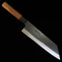 Japanese Bunka knife - HIDARI YORIMITSU - Blue carbon steel No.1 - Kurouchi - Ironwood handle - size: 20cm