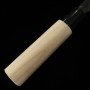 Japanese Deba knife - HIDARI YORIMITSU - White carbon - Kurouchi - Magnoliawood handle - size: 16.5cm