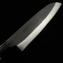 Japanese Santoku knife - HIDARI YORIMITSU - White carbon - Kurouchi - Magnoliawood handle - size: 19cm