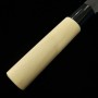 Japanese Santoku knife - HIDARI YORIMITSU - White carbon - Kurouchi - Magnoliawood handle - size: 19cm