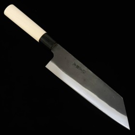 Japanese Bunka knife - HIDARI YORIMITSU - White carbon - Kurouchi - Magnoliawood handle - size: 20cm