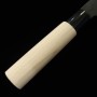 Japanese Nakiri knife - HIDARI YORIMITSU - White carbon - Kurouchi - Magnoliawood handle - size: 17cm